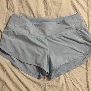 Women's light blue/grey lululemon hotty hot shorts